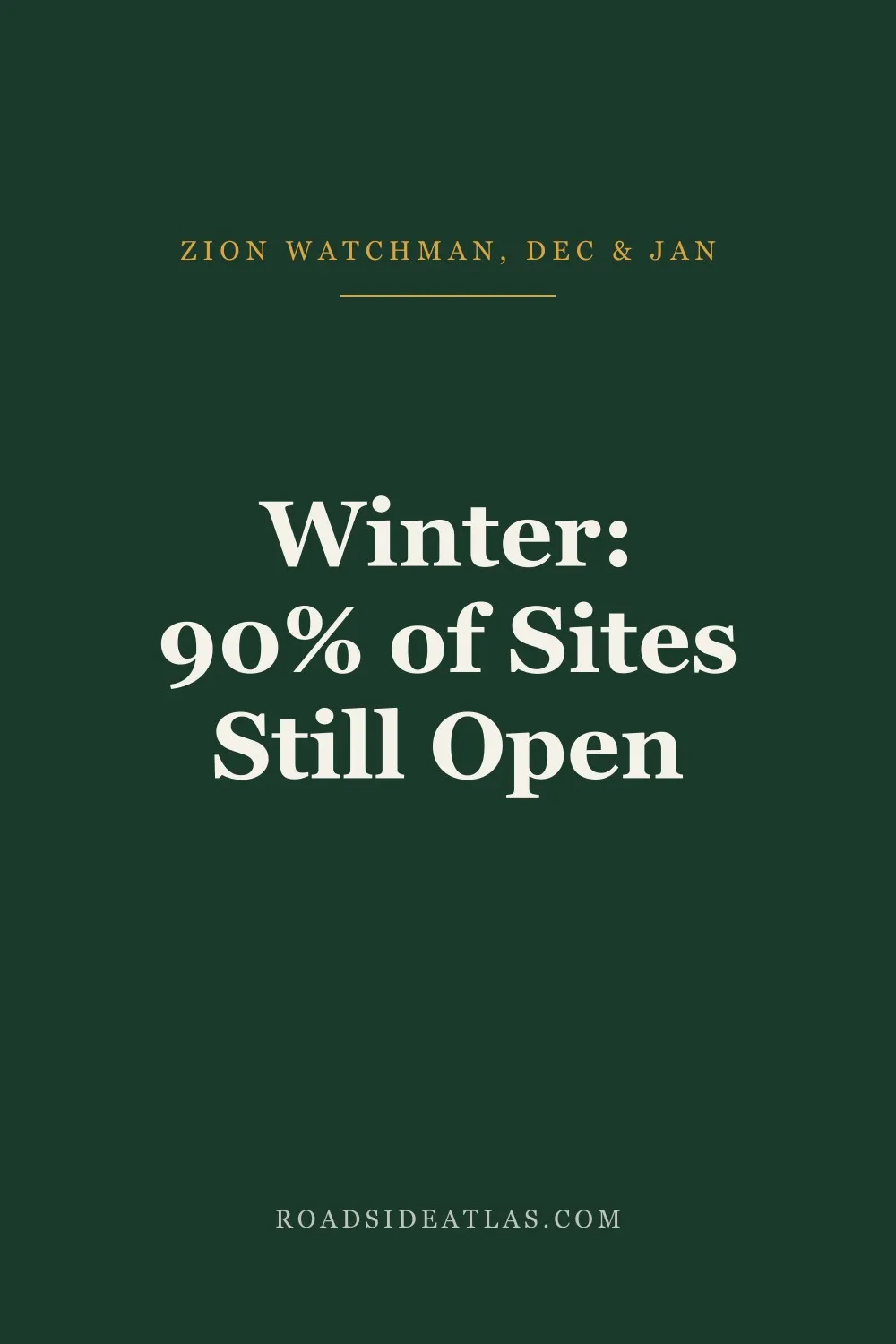 Zion in winter: 90% of campsites still open