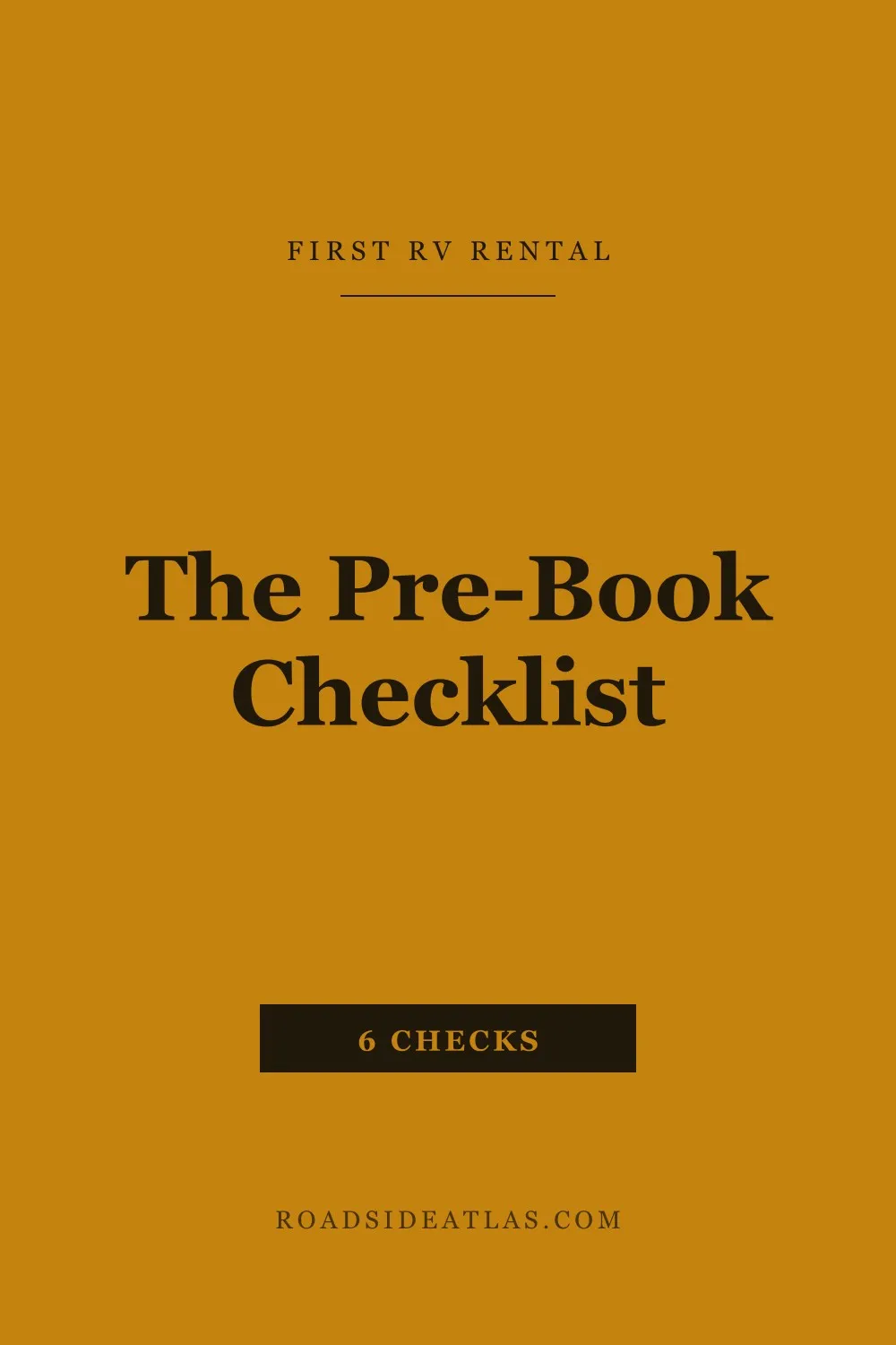 The RV Rental Pre-Book Checklist