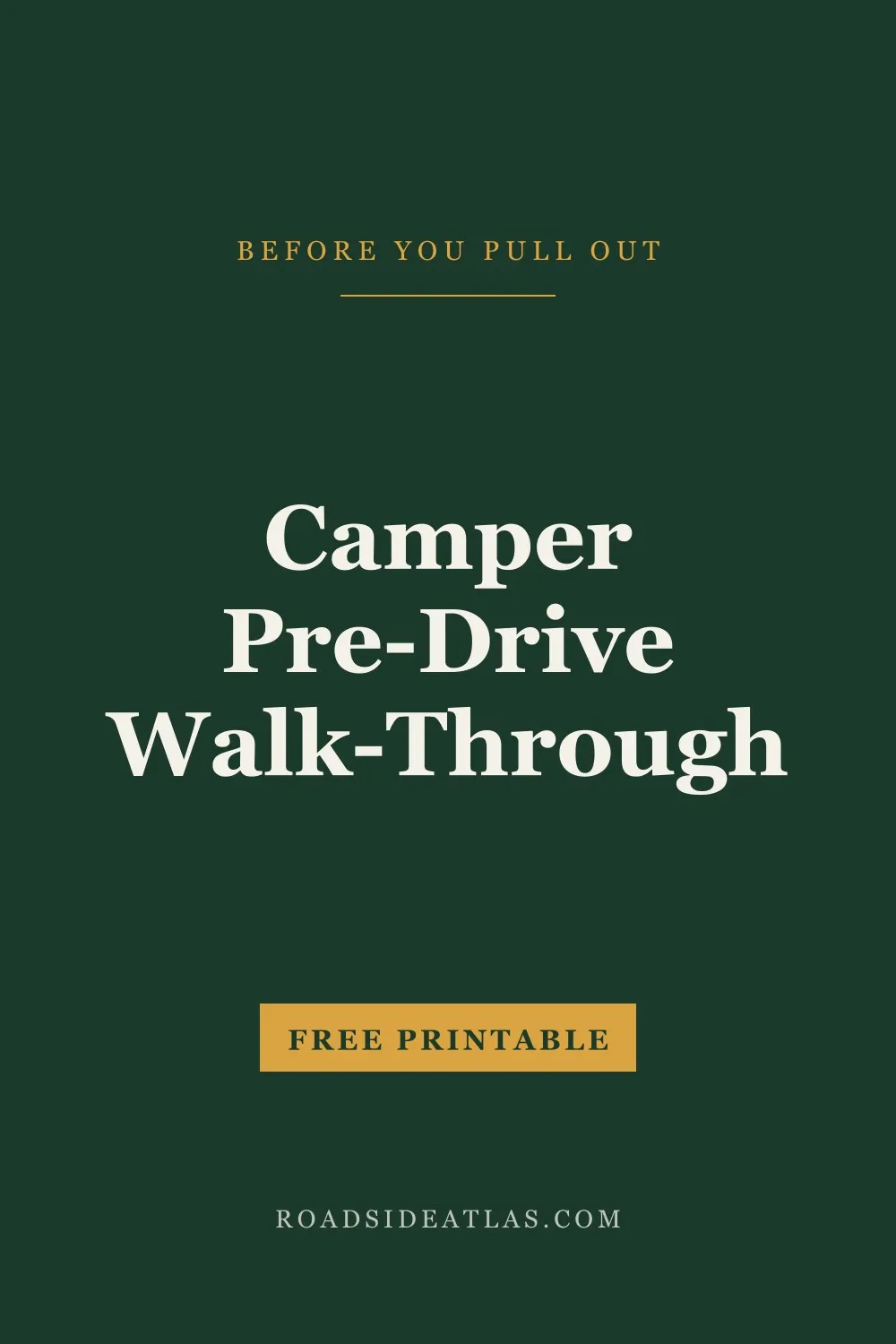 RV pre-drive walk-through, free printable