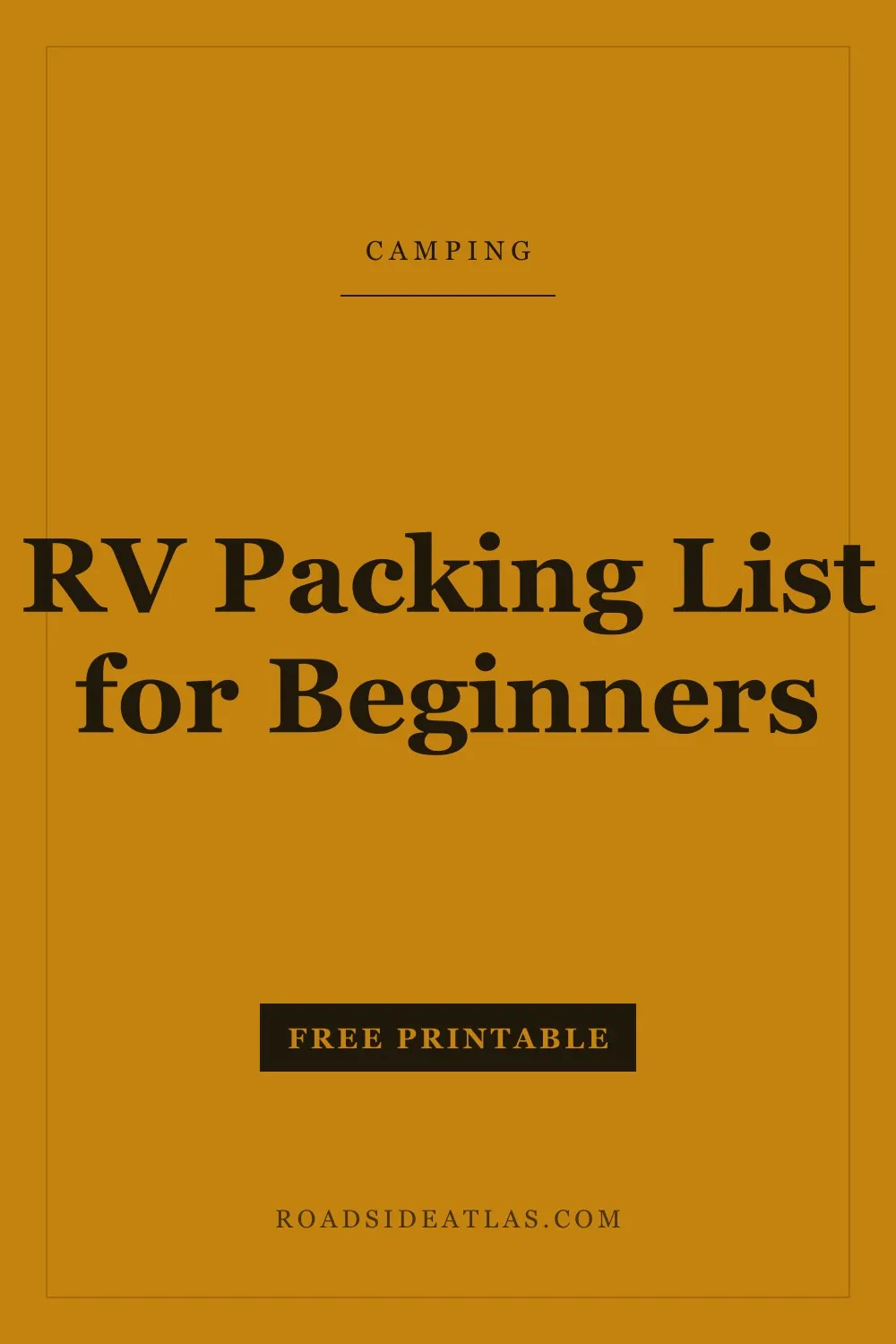 RV packing list for beginners, free printable checklist