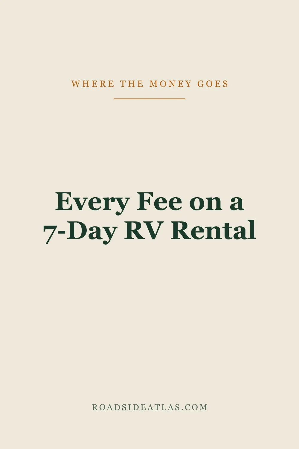 RV rental fee breakdown showing service fee, protection package and prep fee
