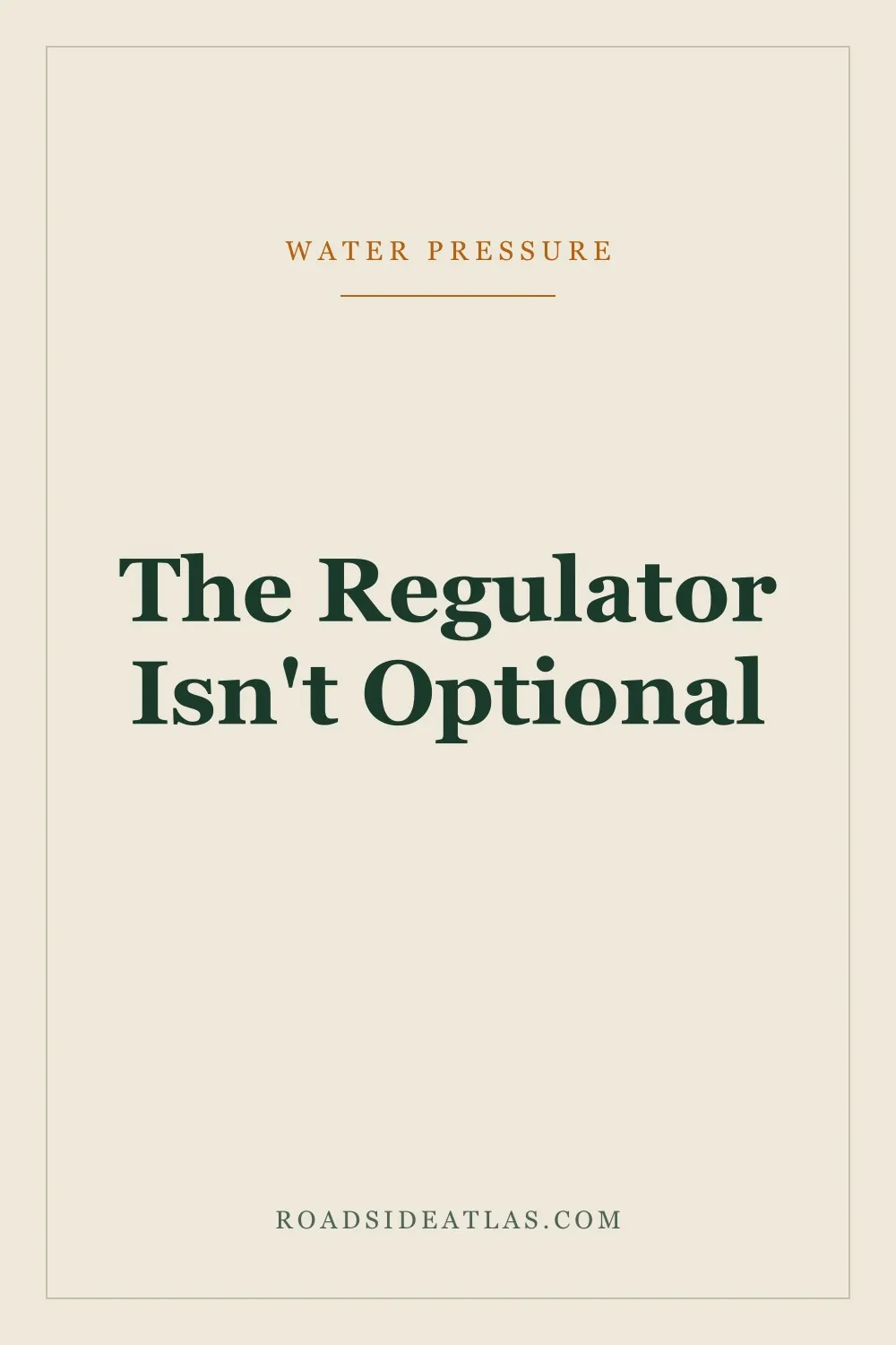 The regulator isn't optional